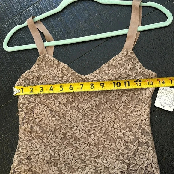 NWT Free People Ombre Foil Lace Fit & Flare Mini Dress Size S Cream Gold - Picture 12 of 16